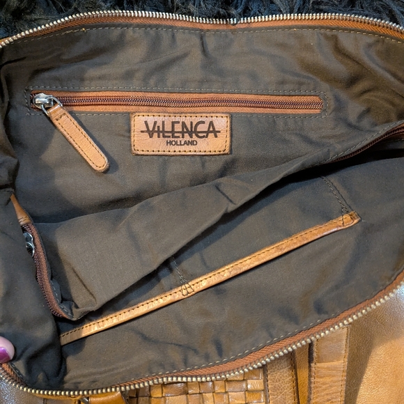 Vilenca Holland, Brown Cognac Leather Purse Shoulder Bag Tote 🤎 - Picture 12 of 12
